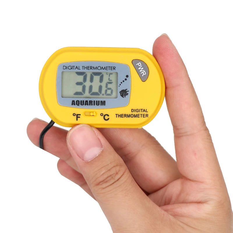 Digital Aquarium Thermometer: LCD display, temperature detector, aquatic pet tool.
