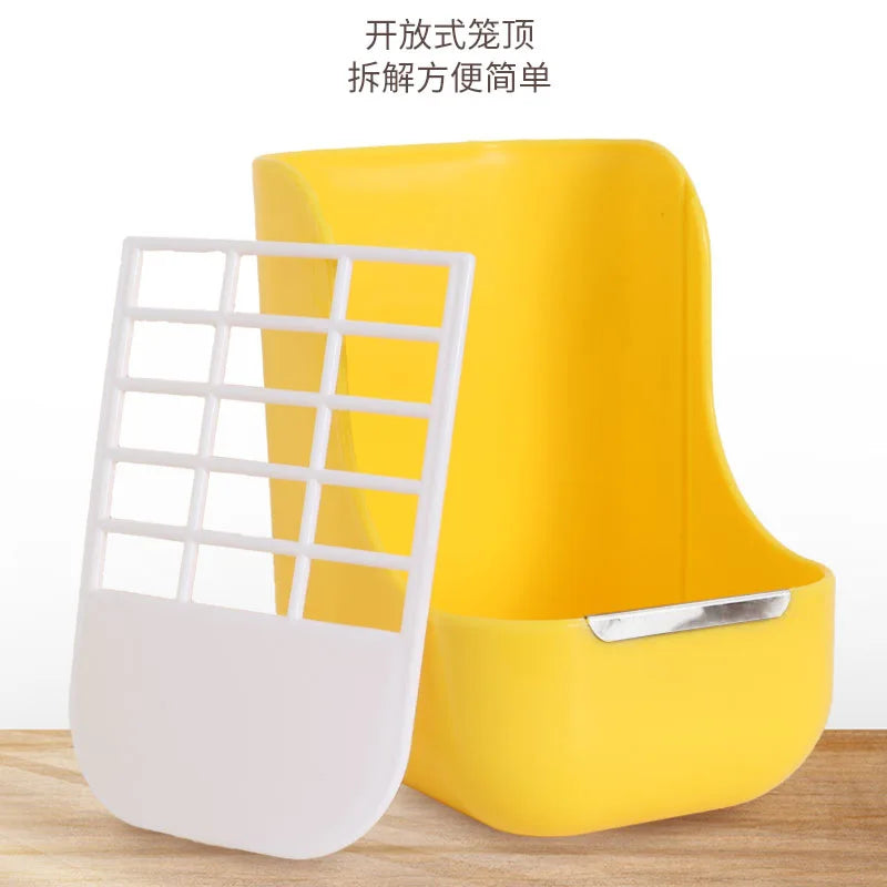 Rabbit Hay Feeder: Double-Use Bowl for Grass and Food.