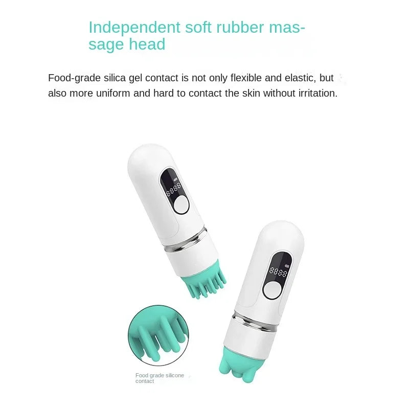 Rechargeable Pet Massage Brush: Waterproof Silicone Scalp Massager.