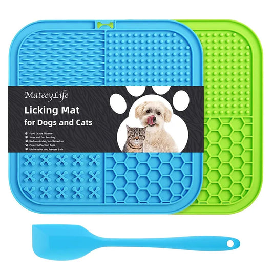 Slow Feeder Mats: Lick mat, boredom reduction, alternative to bowls.