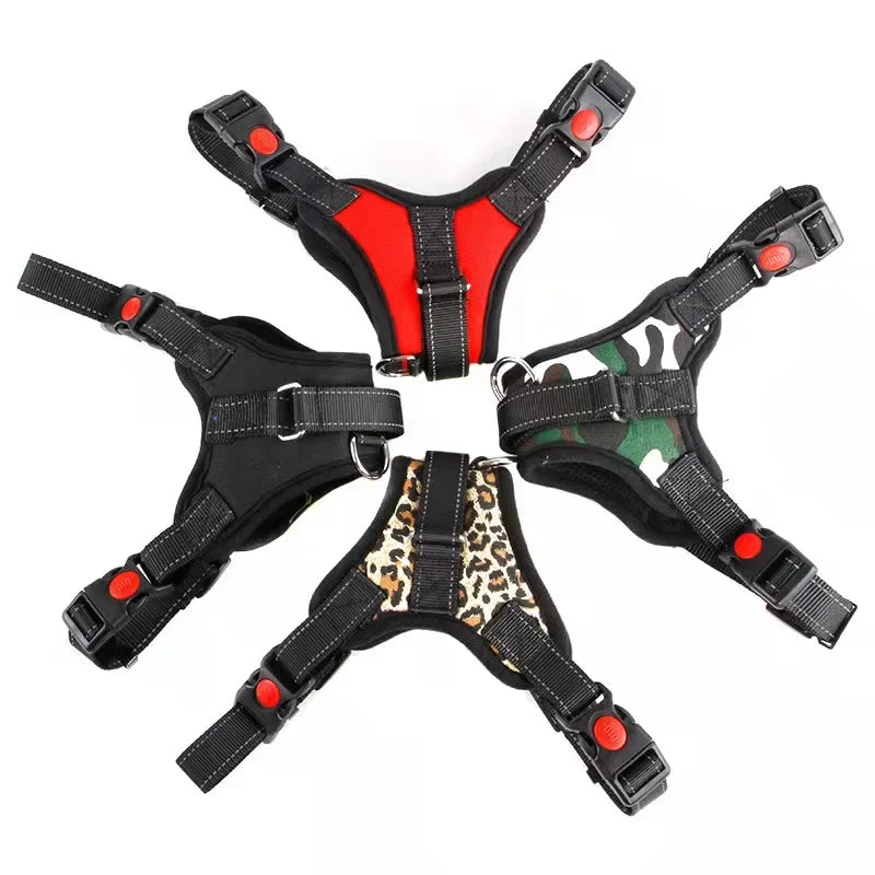 Reflective Dog Vest : Adjustable harness with patches for dogs.