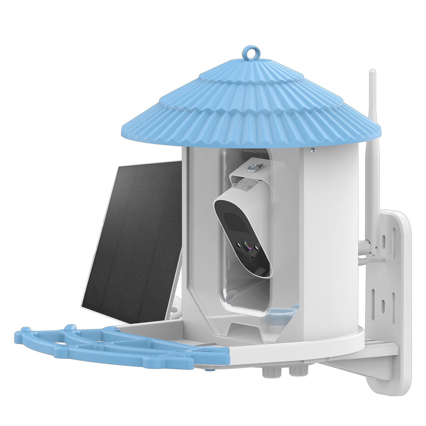 Wireless Outdoor Bird Feeder: Solar-powered, app-controlled camera feeder.