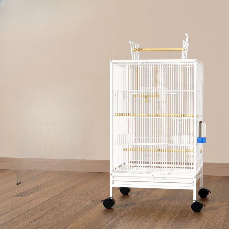 Parrot Bird Cage: Feeder Toy Grass Nest