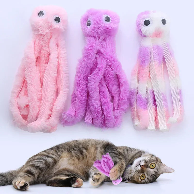 Cat Plush Toy: Retractable octopus toy for cats.