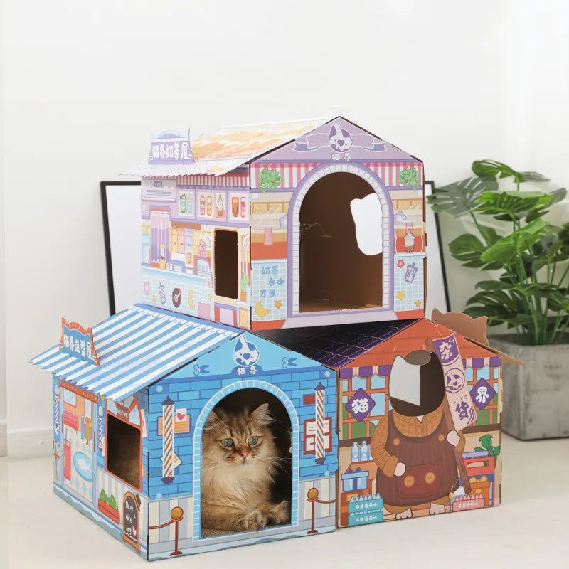 Cat House Bed Toy Scraper: Wear-resistant, Cute Furniture, Pet Supplies
