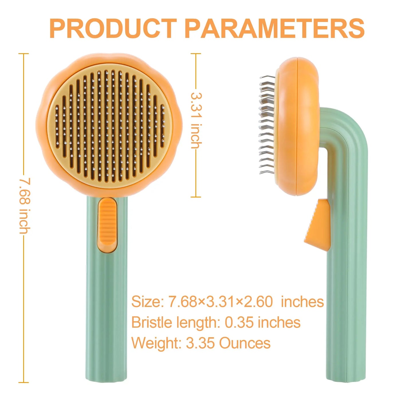 Pumpkin Brush: Self-Cleaning Slicker Brush, Removes Mats, Tangled Hair