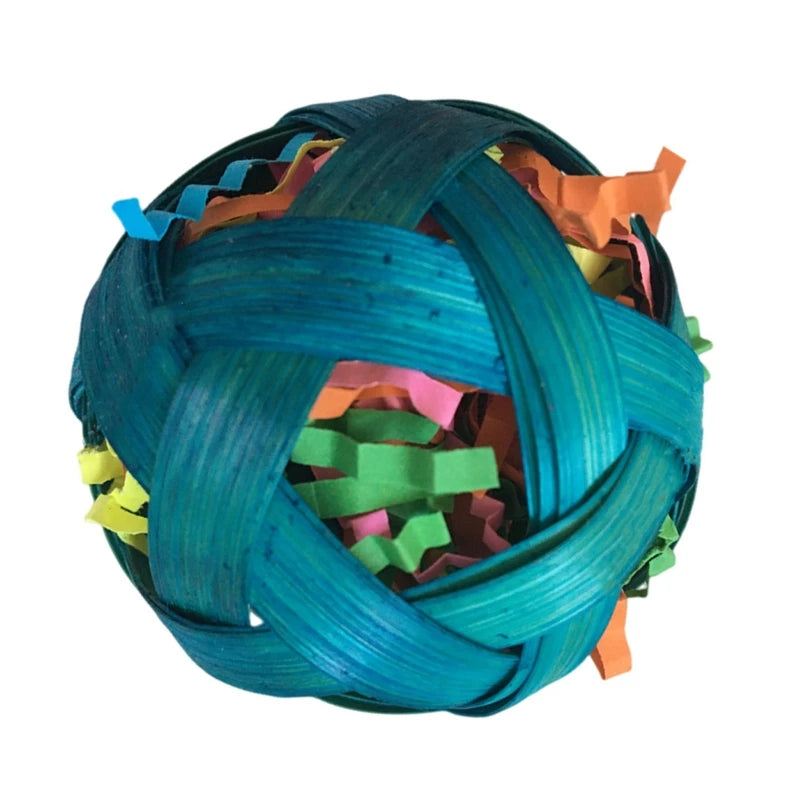 Natural Bamboo Toy Ball: Foraging Fun for Pets