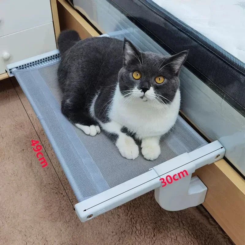 Hanging Cat Bed: Bedside hammock for cats, removable and cozy.