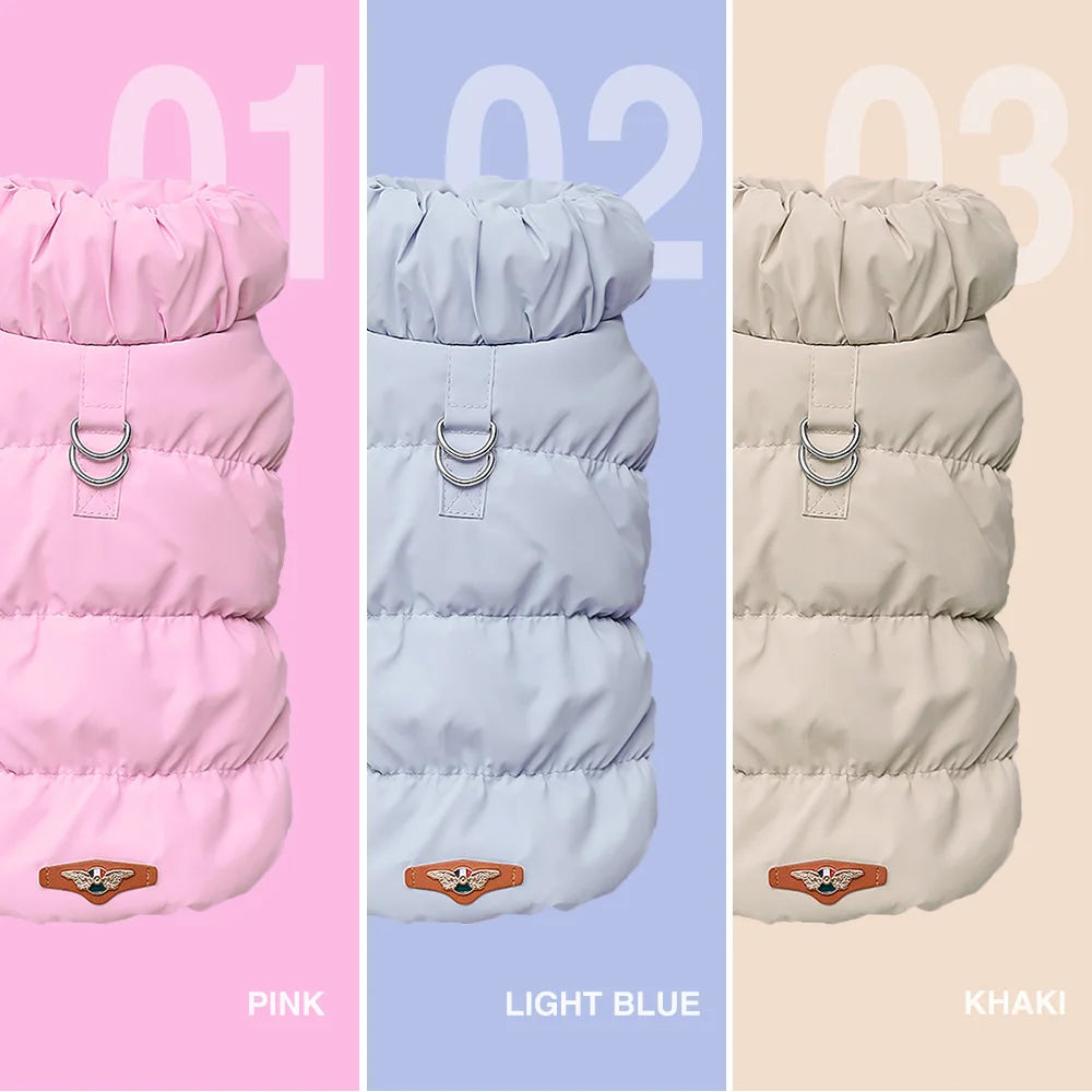 Winter padded pet coat: Stylish, warm outfit for small to medium pets.