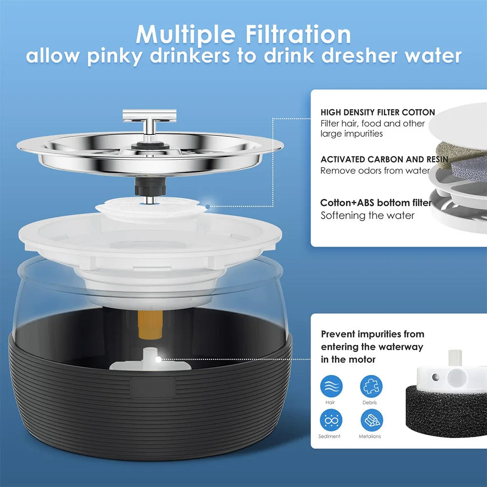 Stainless Steel Pet Fountain: Ensure Your Pet's Hydration!