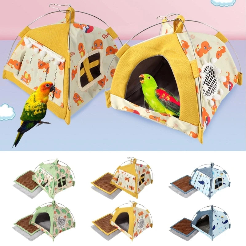 Hanging Canvas Parrot Tent: Universal Bird Hammock, Small Pet Nest