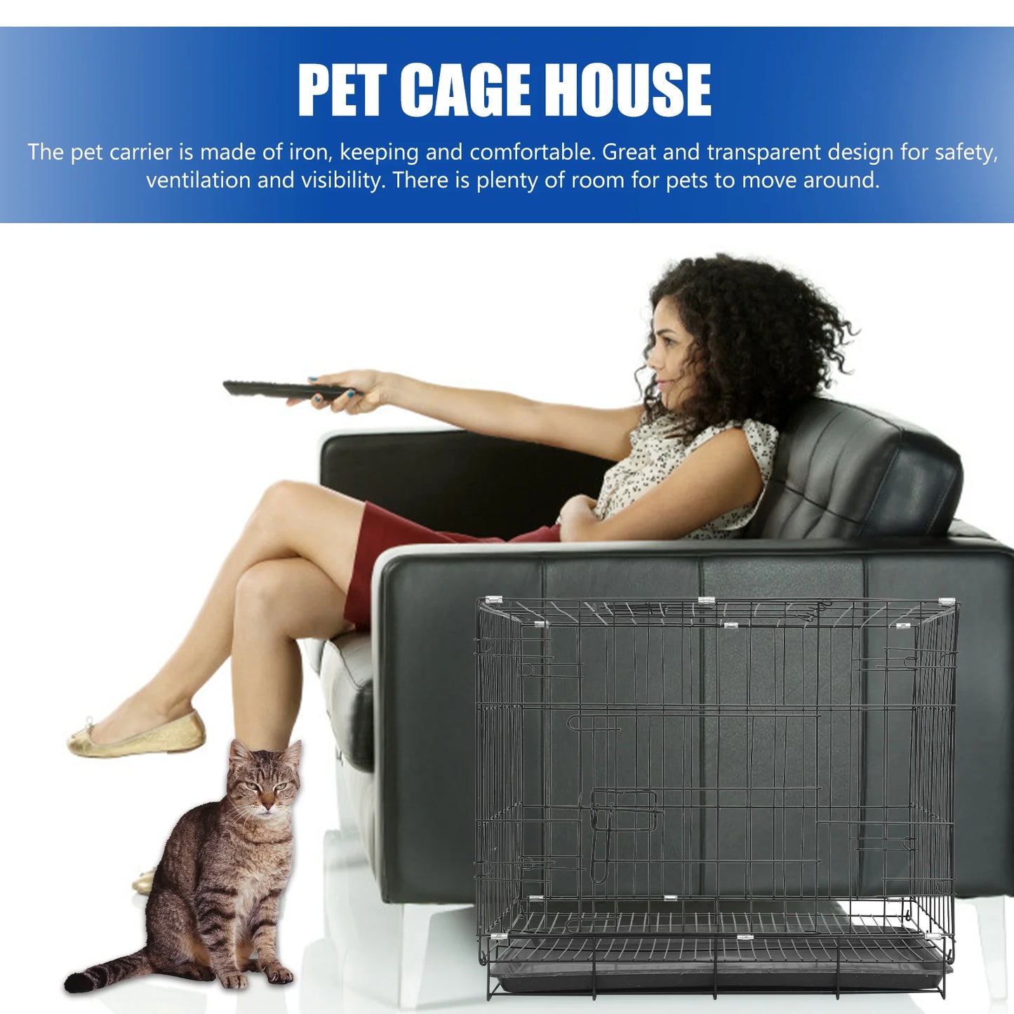 Small Crate with Removable Tray: Portable indoor home for your pets.