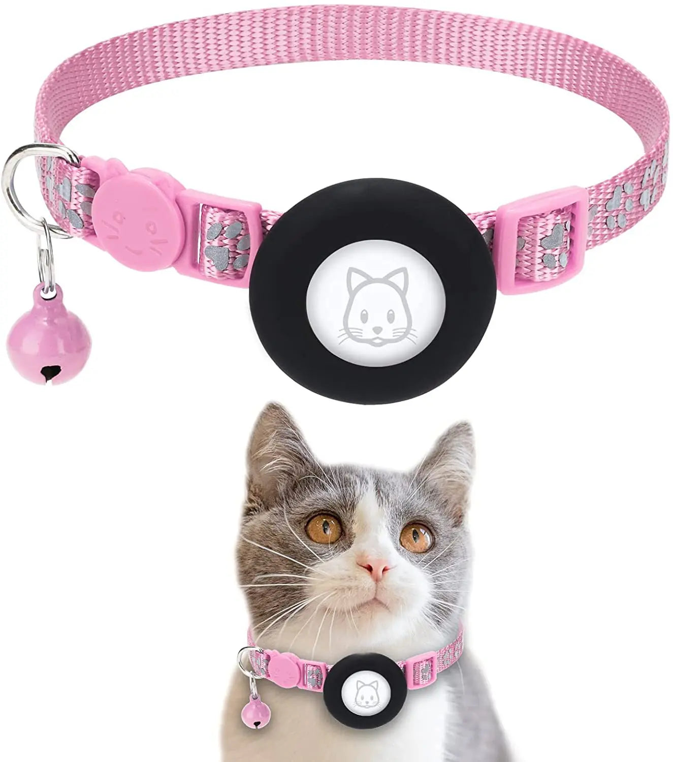 Reflective Cat & Dog Collar: Secure collar with GPS tracker slot.