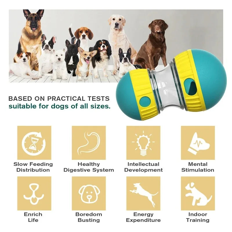 Leaking Dog Toy: Bite-resistant, slow food dispenser.