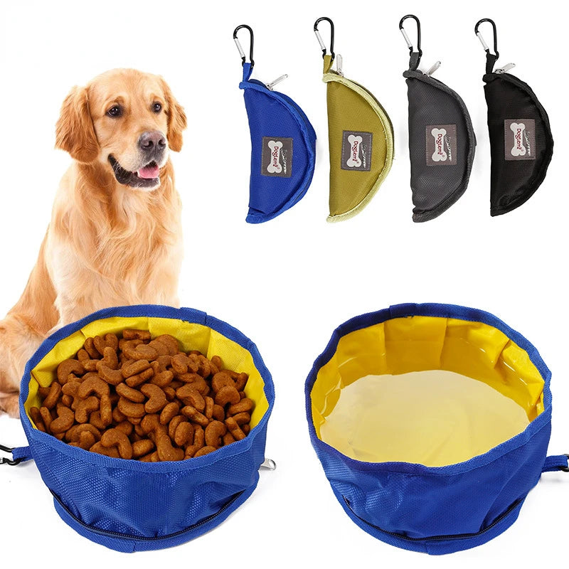 Collapsible Pet Bowl: Water, Food Feeder, Outdoor Portable Dish.
