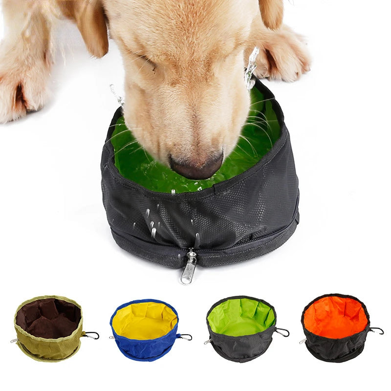 Collapsible Pet Bowl: Water, Food Feeder, Outdoor Portable Dish.
