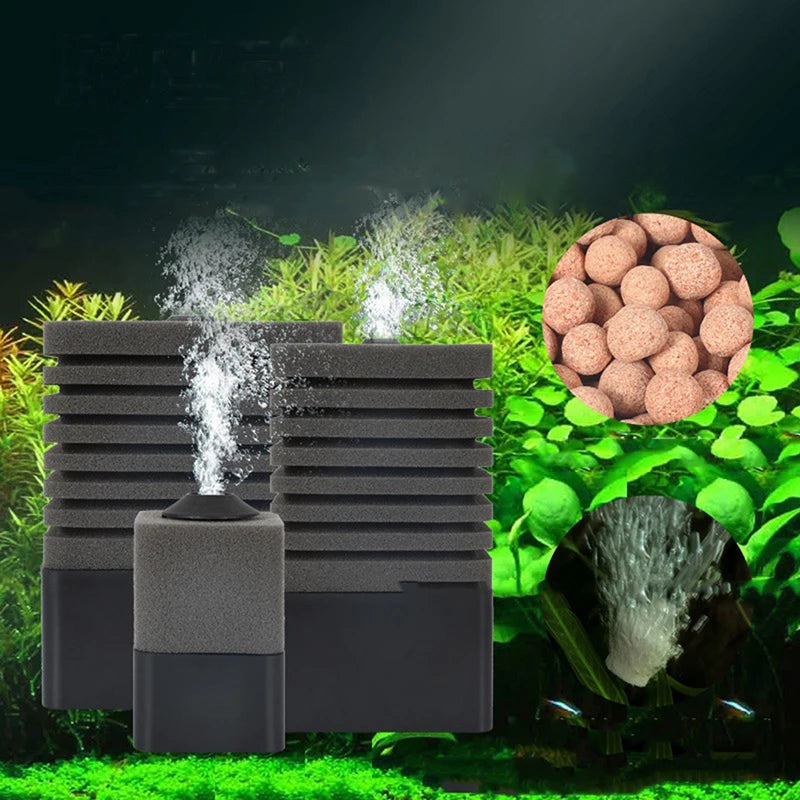 Sponge filter for aquariums: Biochemical filtration, reusable equipment.