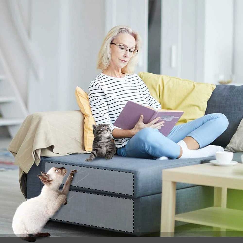 Scratcher Tape: Guards sofa, preserves furniture, couch protector, deterrent pad.
