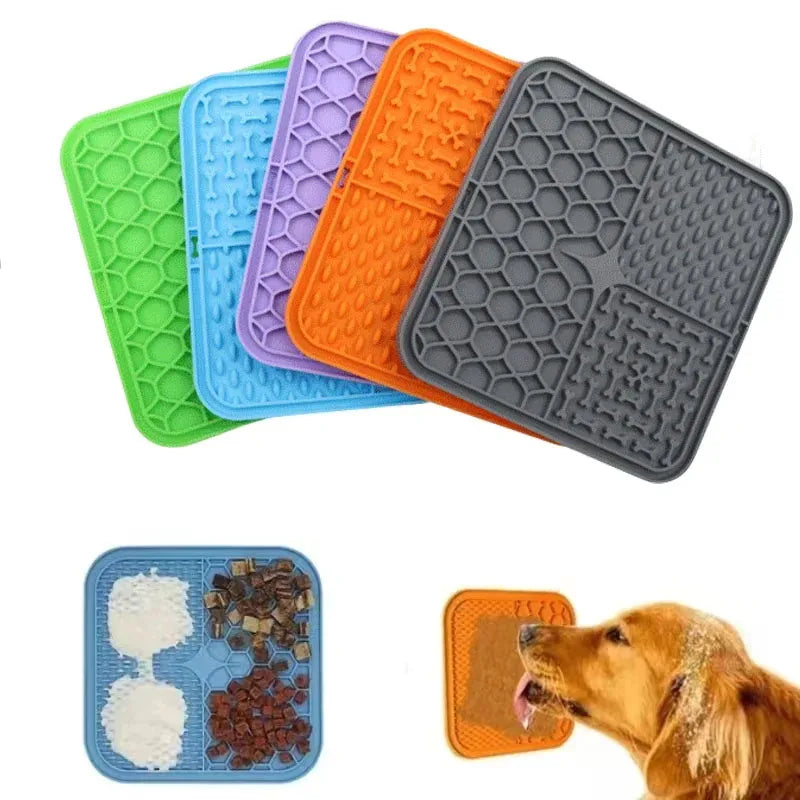 Silicone Slow Feeder Pad: Lick pad for dogs, aids in training.