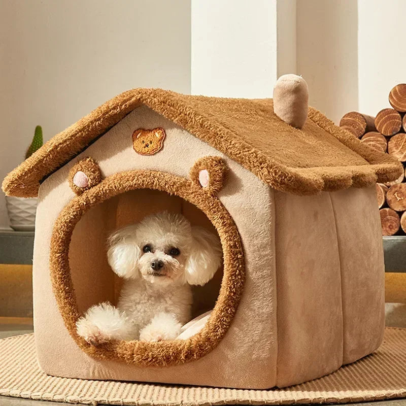 Pet-Friendly Foldable Bed House: Warm nest for your furry companion.