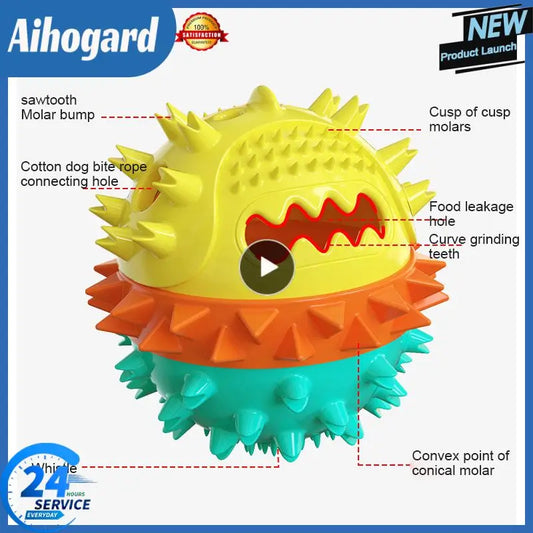 Squeaking Food Leakage Balls 3 Colors Bite Resistance Safe And Healthy Decompression Attract The Dogs Attention Noisy Dog Toys