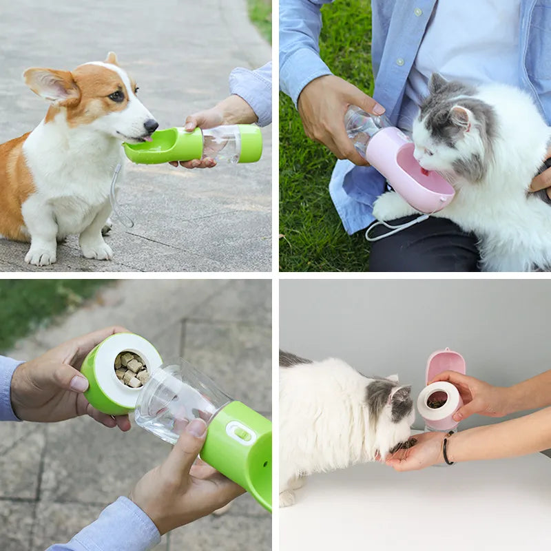 Portable Water Bottle Feeder: Outdoor Travel Drinking Bowl for Pets