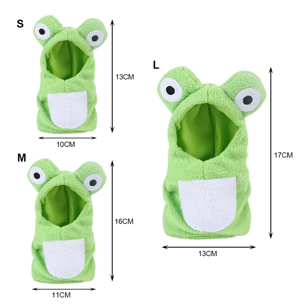 Cute Frog Pet Clothes: Soft coat for parrots, ideal for cosplay.