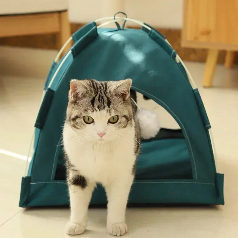 Pet Tent Set: Portable Canvas House for Cats and Dogs