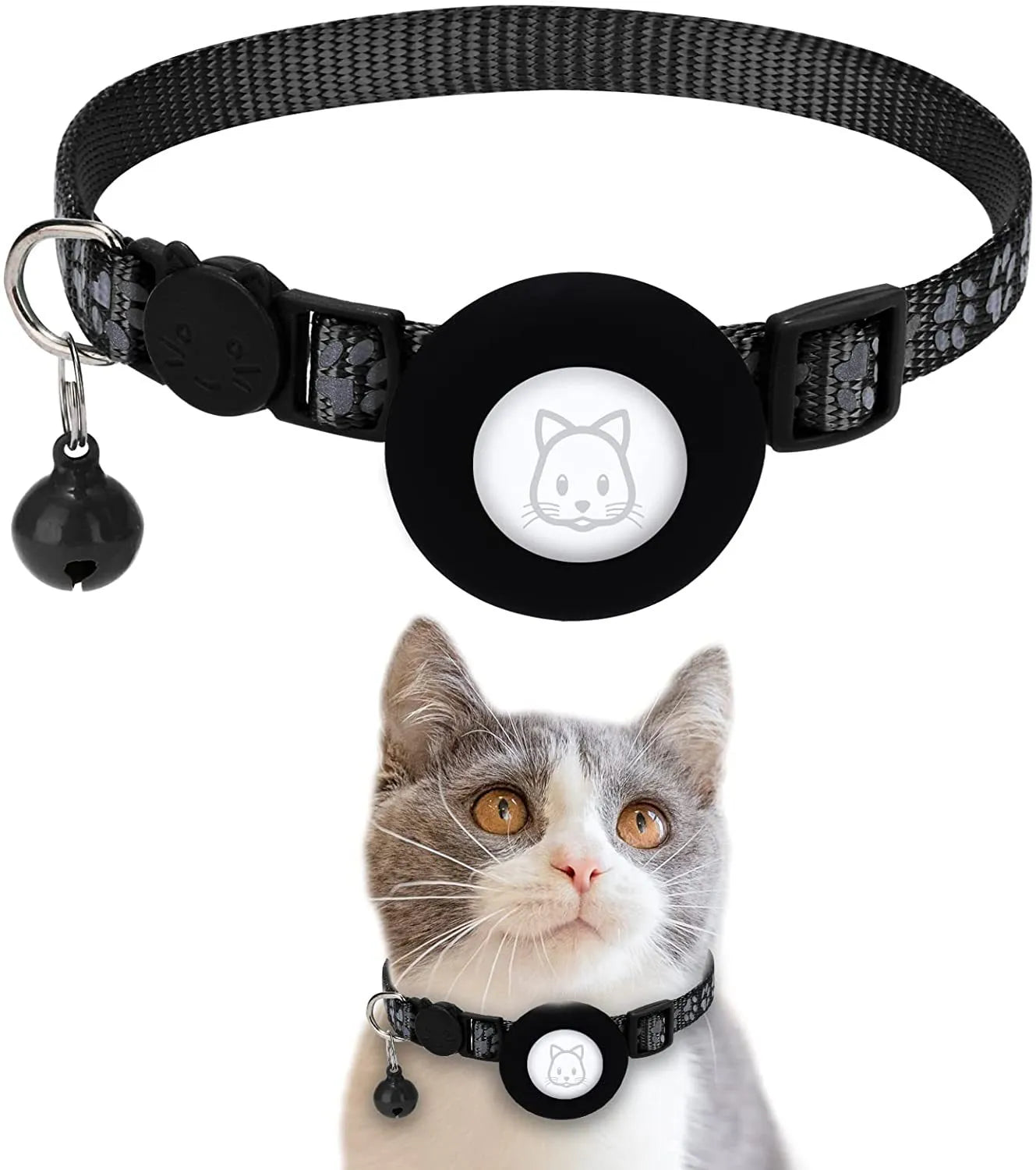 Reflective Cat & Dog Collar: Secure collar with GPS tracker slot.