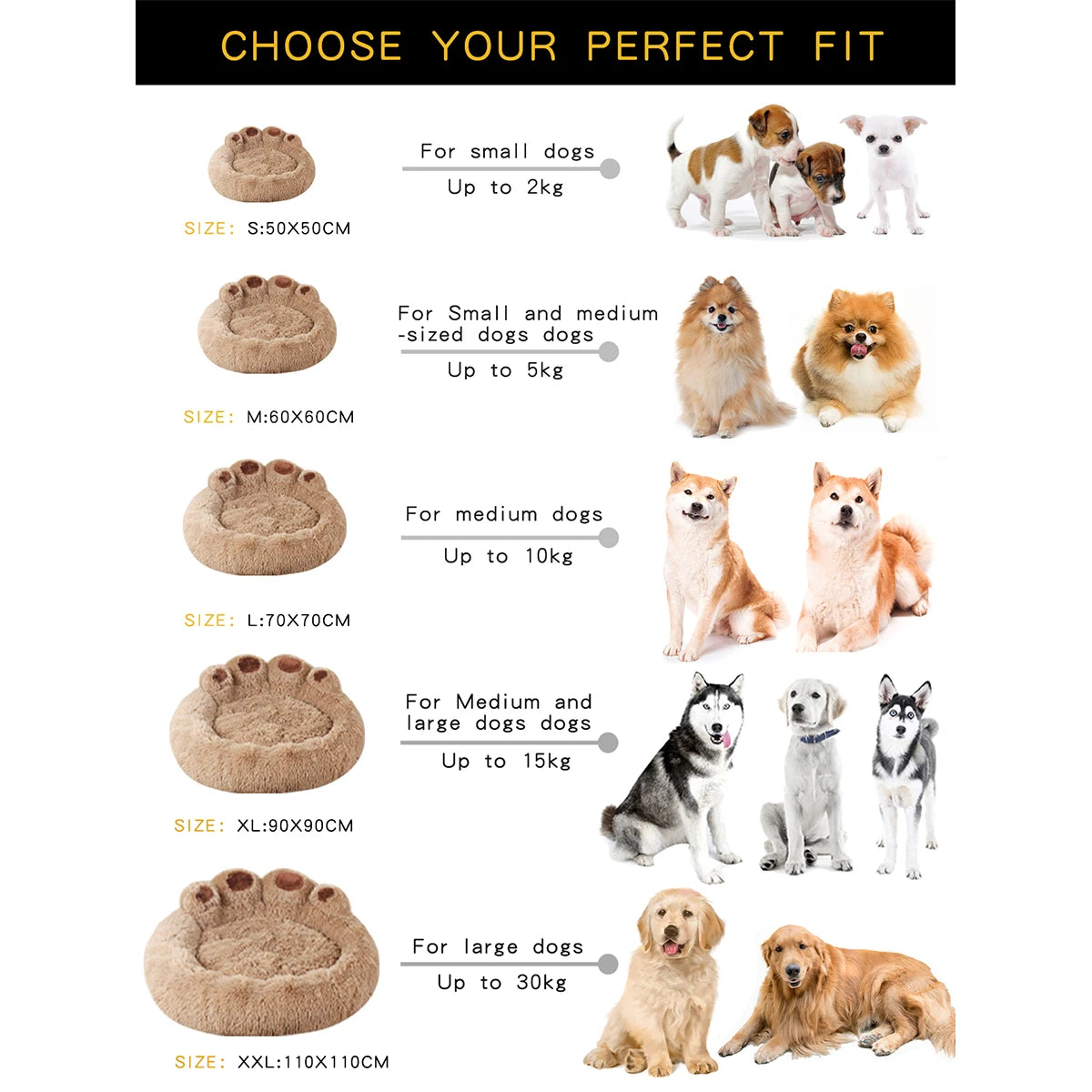 Plush Dog Bed: Luxurious resting spot for large dogs.
