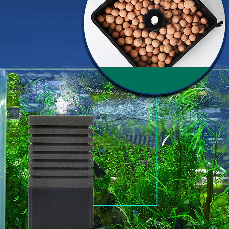 Sponge filter for aquariums: Biochemical filtration, reusable equipment.
