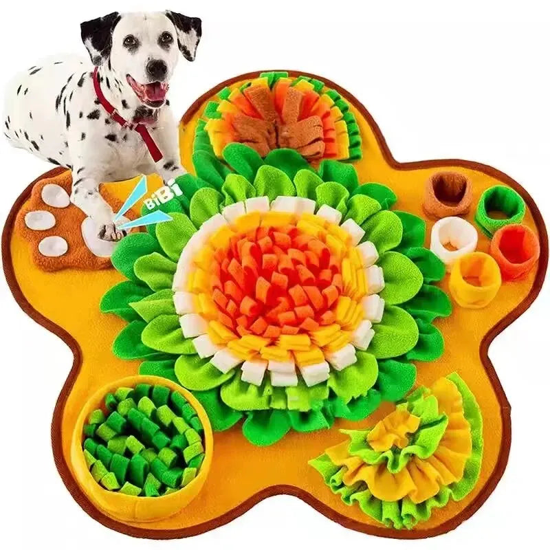 Sniff mat for dogs: Multi-functional feeding, boredom busters with treats.