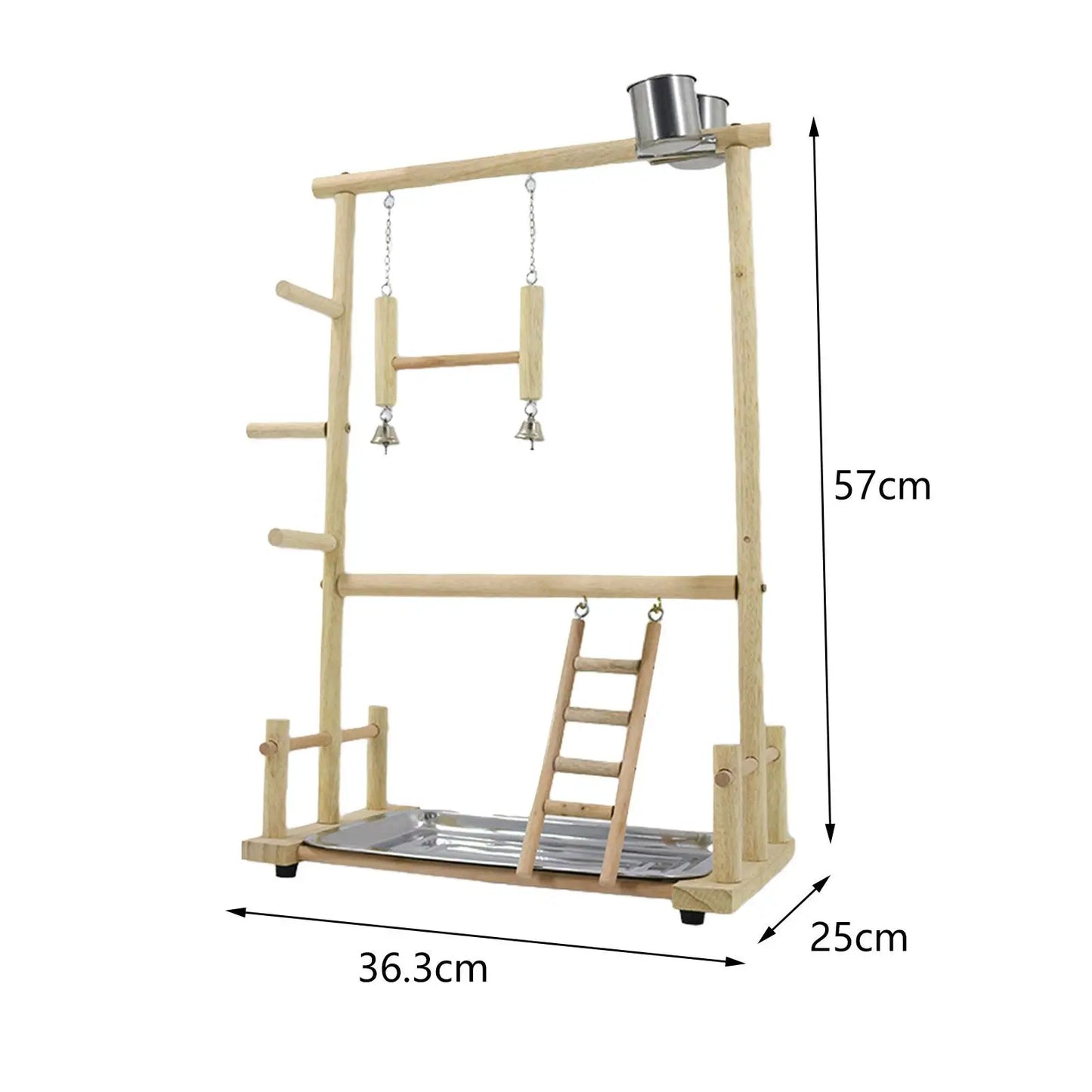 Wooden toy swing ladder: Enriching, durable accessory for birds.