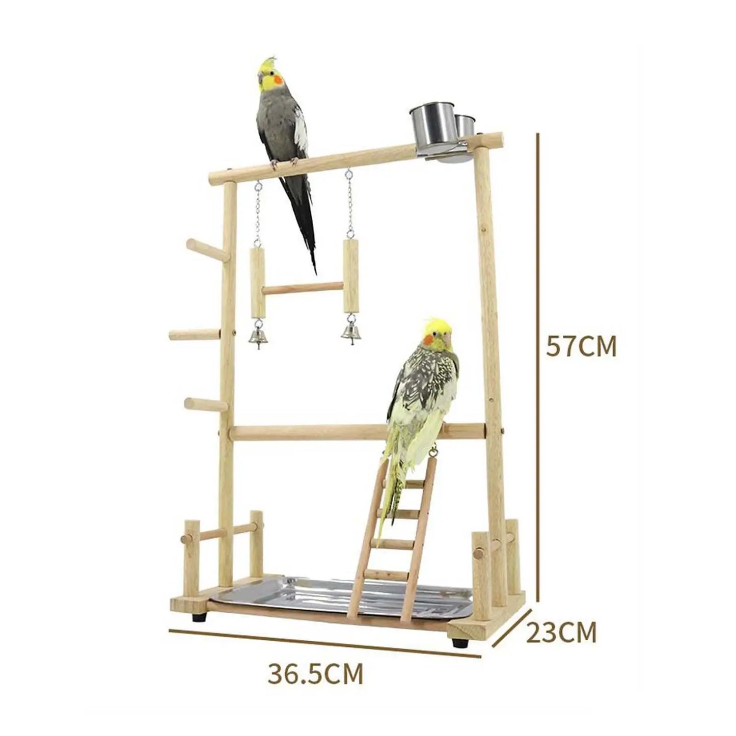 Wooden toy swing ladder: Enriching, durable accessory for birds.