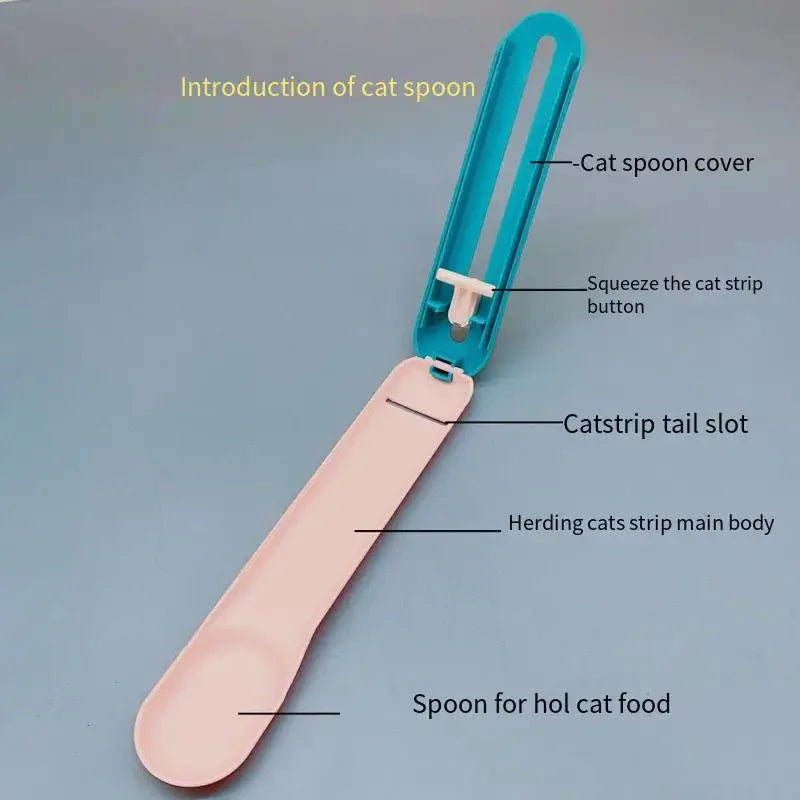 Pet Feed Spoon: Dispenser for Liquid Food, Snack Strip Squeezer