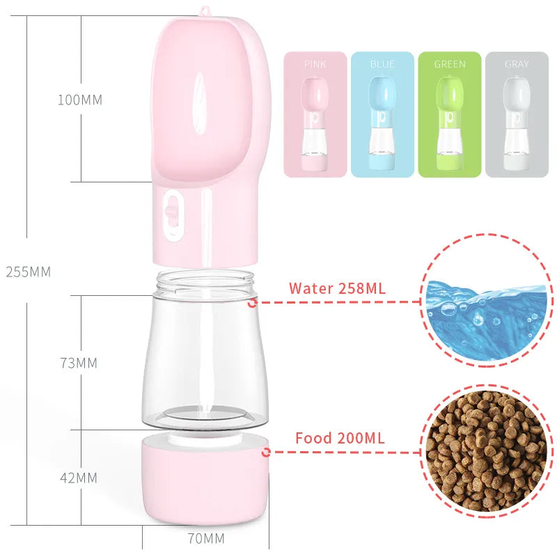 Portable Water Bottle Feeder: Outdoor Travel Drinking Bowl for Pets