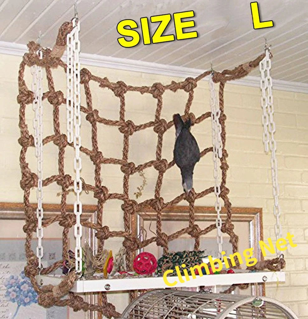 Parrot Bird Climbing Net: Hemp Rope, Habitat Toy, Supplies