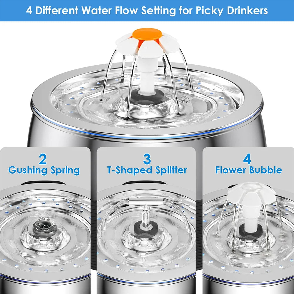 Stainless Steel Pet Fountain: Ensure Your Pet's Hydration!