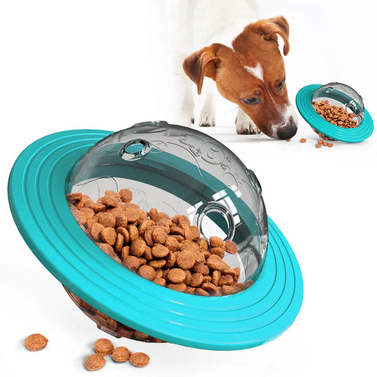 Interactive Dog Toy: UFO-shaped slow feeder toy for medium dogs.