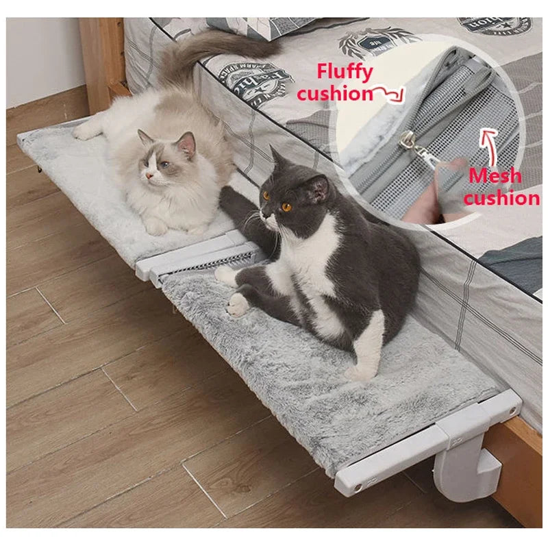 Hanging Cat Bed: Bedside hammock for cats, removable and cozy.