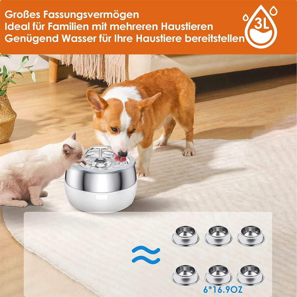Stainless Steel Pet Fountain: Ensure Your Pet's Hydration!