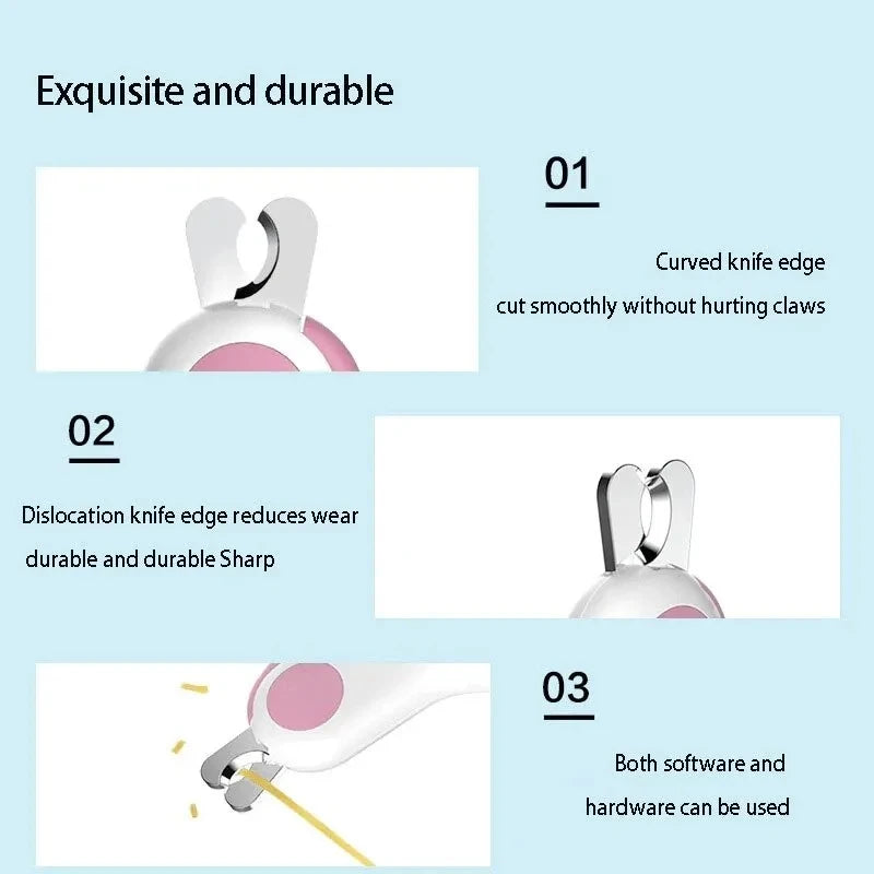 LED Dog Nail Clipper: Professional Claw Trimmer, Safety Lock.