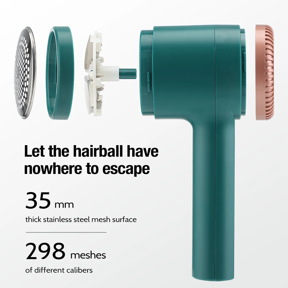 Electric Lint Remover: Rechargeable, Sweater Shaver, Pet-Friendly Hair Removal.
