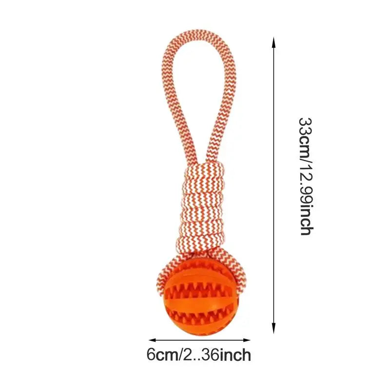 Tug Toy Ball: Interactive fetch ball, rope tug, for grassland or home.