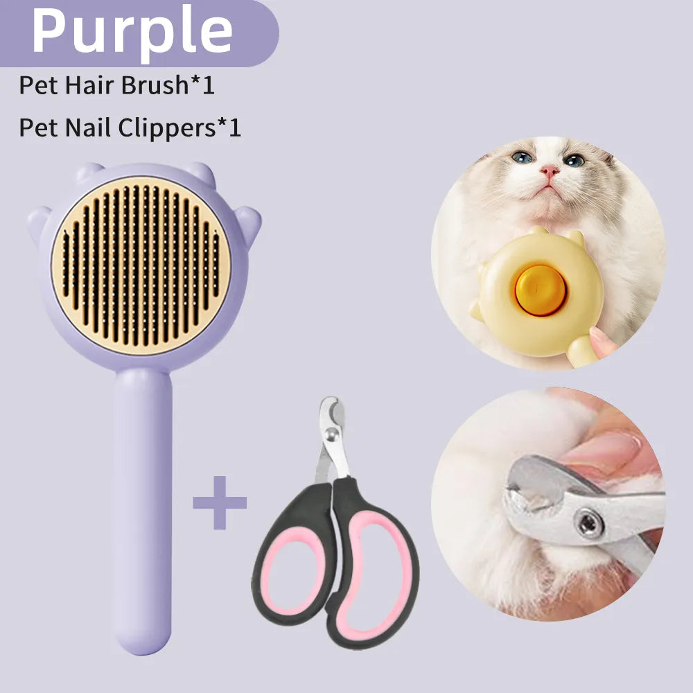 Needle Brush Massage Comb: Hair Remover, Nail Clippers Included