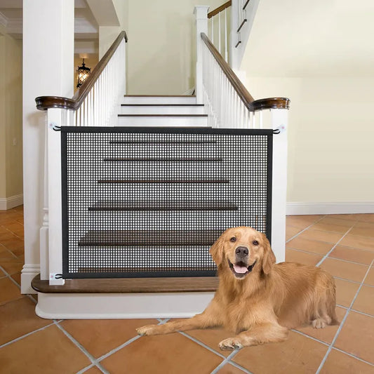 Pet Barrier Fence: Isolated Network, Folding Mesh Playpen, Safety Gate