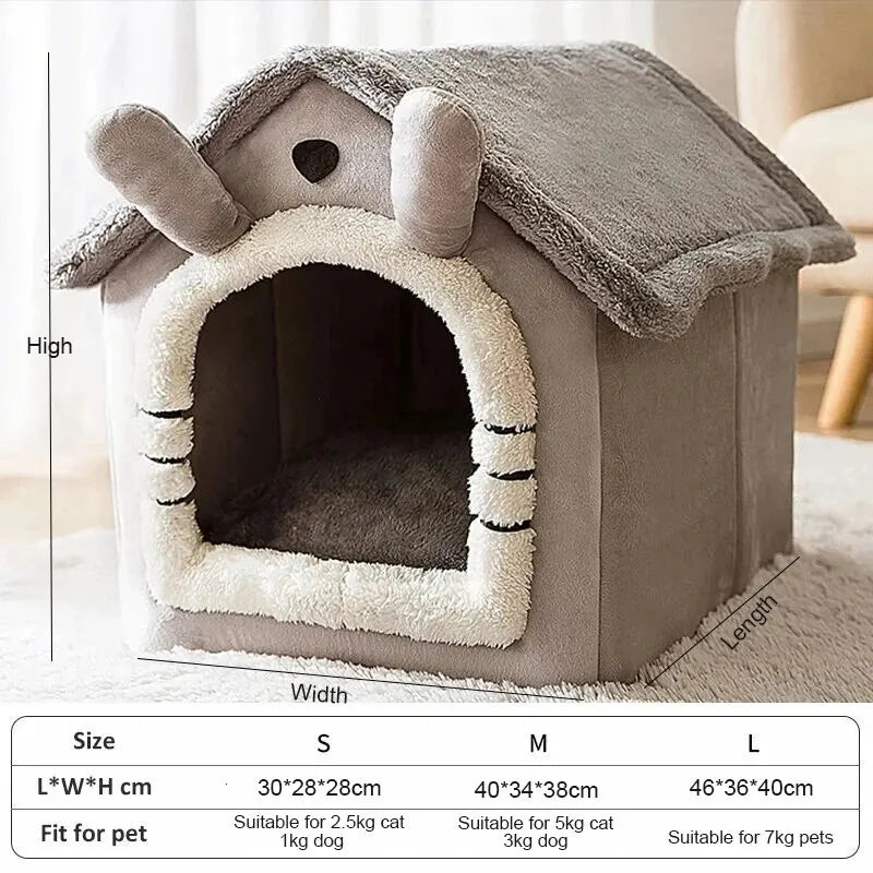 Warm Dog House Tent: Soft bed tent for pets, suitable for all sizes.