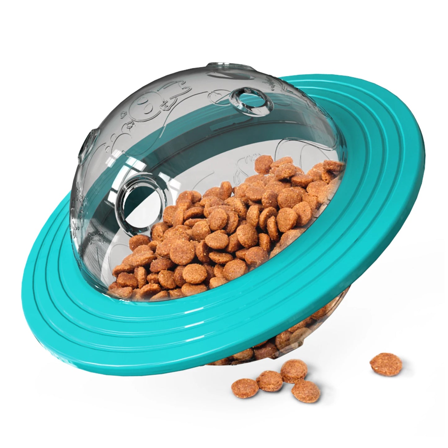 Interactive Dog Toy: UFO-shaped slow feeder toy for medium dogs.