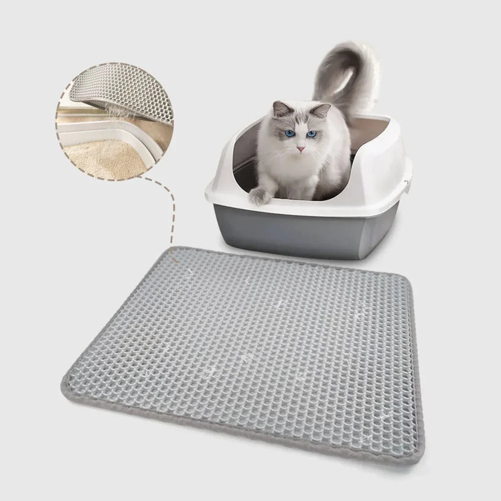 Waterproof EVA Litter Box Mat: Non-slip, washable pad.