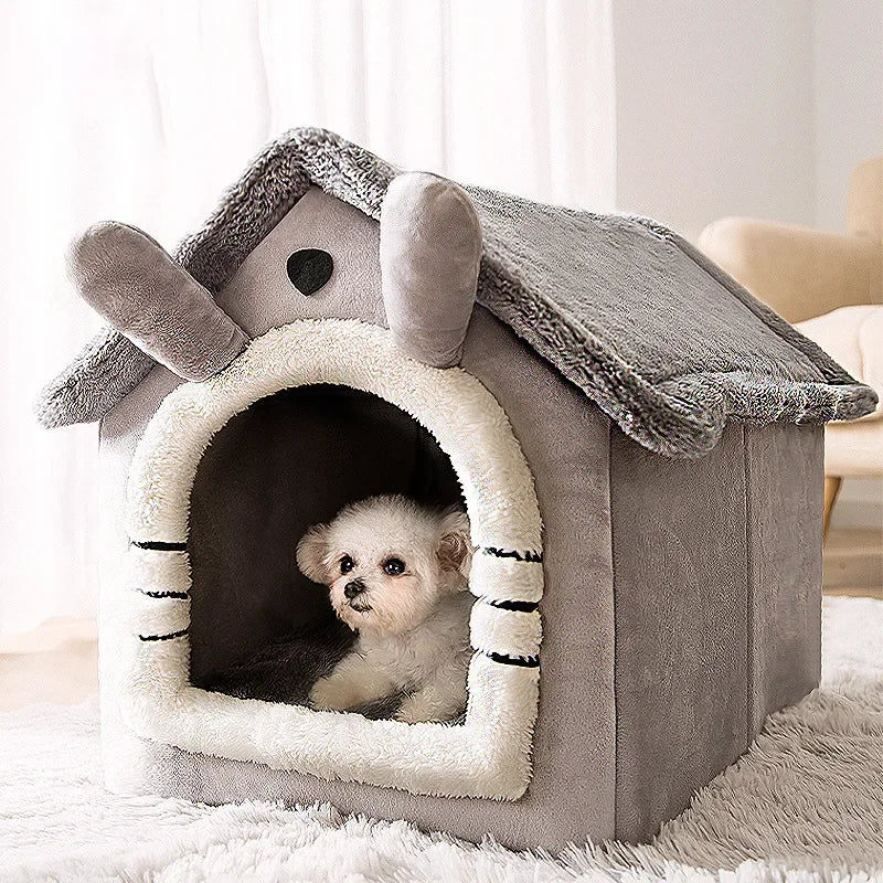 Pet-Friendly Foldable Bed House: Warm nest for your furry companion.